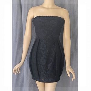 Alice + Olivia Black Lace Strapless Dress XS